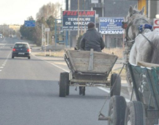 Doi dintr-o lovitură: accident între o maşină şi o căruţă